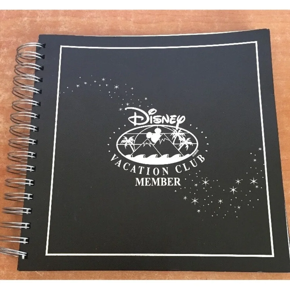 Disney Vacation Club Member Binder Photo Album Book Black 15 Pages 9x9 DVC RARE‎